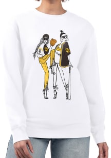 4Her San Diego Padres Womens White Baseball Girls Crew Sweatshirt