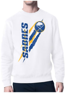 Starter Buffalo Sabres Mens White Color Scratch Long Sleeve Crew Sweatshirt