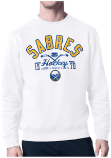 Starter Buffalo Sabres Mens White Half Ball Long Sleeve Crew Sweatshirt