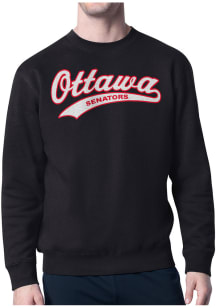 Starter Ottawa Senators Mens Black Tailsweep Long Sleeve Crew Sweatshirt