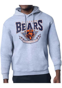 Starter Chicago Bears Mens Grey Mesh 80s Logo Long Sleeve Hoodie