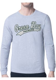 Starter Green Bay Packers Grey Tailsweep Long Sleeve T Shirt