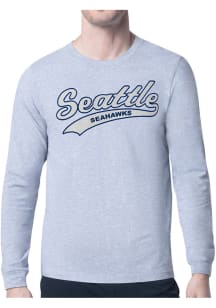 Starter Seattle Seahawks Grey Tailsweep Long Sleeve T Shirt