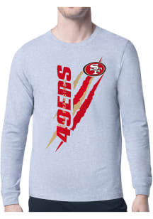 Starter San Francisco 49ers Grey Color Scratch Long Sleeve T Shirt