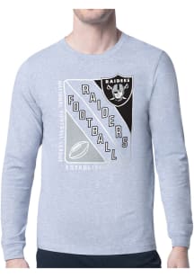 Starter Las Vegas Raiders Grey Shield Long Sleeve T Shirt