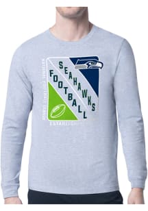 Starter Seattle Seahawks Grey Shield Long Sleeve T Shirt