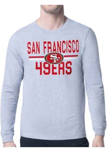 Starter San Francisco 49ers Grey Mesh Logo Long Sleeve T Shirt