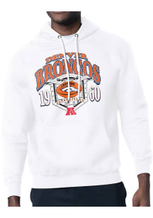 Starter Denver Broncos Mens White 80s Logo Long Sleeve Hoodie