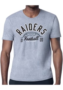 Starter Las Vegas Raiders Grey Half Ball Short Sleeve T Shirt