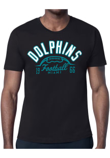 Starter Miami Dolphins Black Half Ball Short Sleeve T Shirt