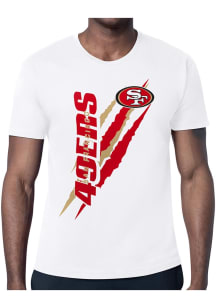 Starter San Francisco 49ers White Color Scratch Short Sleeve T Shirt