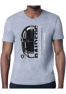 Starter Las Vegas Raiders Grey Half Helmet Short Sleeve T Shirt