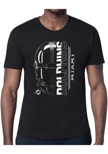 Starter Miami Dolphins Black Half Helmet Short Sleeve T Shirt