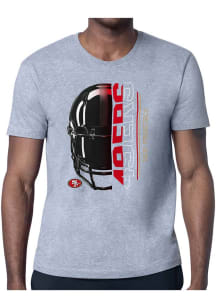 Starter San Francisco 49ers Grey Half Helmet Short Sleeve T Shirt