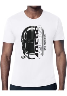 Starter San Francisco 49ers White Half Helmet Short Sleeve T Shirt
