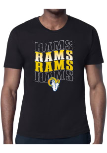 Starter Los Angeles Rams Black Wave Short Sleeve T Shirt