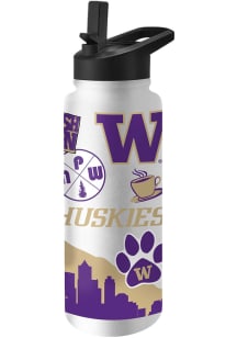 Washington Huskies Native 34oz Quencher Stainless Steel Bottle - White