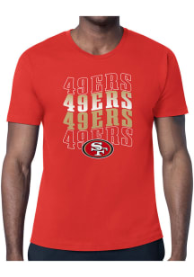 Starter San Francisco 49ers Red Wave Short Sleeve T Shirt