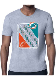 Starter Miami Dolphins Grey Shield Short Sleeve T Shirt