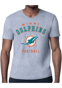 Starter Miami Dolphins Grey Logo Short Sleeve T Shirt