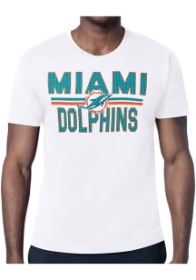 Starter Miami Dolphins White Mesh Logo Short Sleeve T Shirt