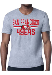 Starter San Francisco 49ers Grey Mesh Logo Short Sleeve T Shirt