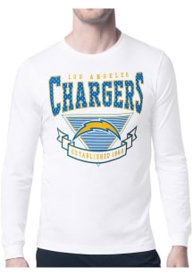 Starter Los Angeles Chargers White Mesh 80s Logo Long Sleeve T Shirt
