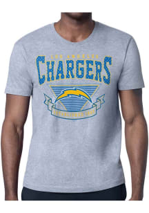 Starter Los Angeles Chargers Grey Mesh 80s Logo Short Sleeve T Shirt