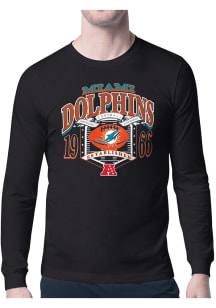 Starter Miami Dolphins Black 80s Logo Long Sleeve T Shirt