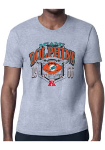 Starter Miami Dolphins Grey 80s Logo Short Sleeve T Shirt