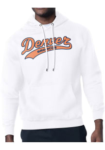 Starter Denver Broncos Mens White Tailsweep Long Sleeve Hoodie