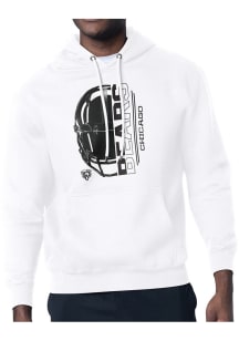 Starter Chicago Bears Mens White Half Helmet Long Sleeve Hoodie