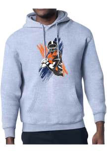 Starter Denver Broncos Mens Grey Player Long Sleeve Hoodie