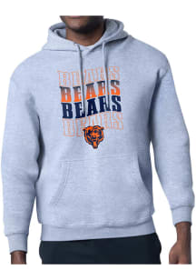 Starter Chicago Bears Mens Grey Wave Long Sleeve Hoodie