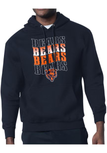 Starter Chicago Bears Mens Navy Blue Wave Long Sleeve Hoodie