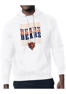 Starter Chicago Bears Mens White Wave Long Sleeve Hoodie