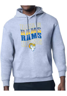 Starter Los Angeles Rams Mens Grey Wave Long Sleeve Hoodie