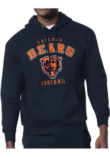 Starter Chicago Bears Mens Navy Blue Logo Long Sleeve Hoodie