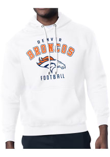 Starter Denver Broncos Mens White Logo Long Sleeve Hoodie