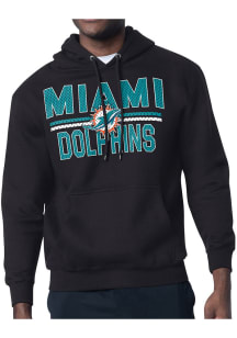 Starter Miami Dolphins Mens Black Mesh Logo Long Sleeve Hoodie