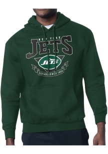 Starter New York Jets Mens Green Mesh 80s Logo Long Sleeve Hoodie
