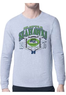Starter Seattle Seahawks Grey 80s Logo Long Sleeve T Shirt