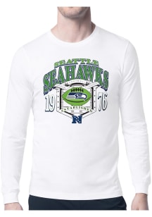 Starter Seattle Seahawks White 80s Logo Long Sleeve T Shirt