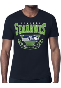 Starter Seattle Seahawks Navy Blue Mesh 80s Logo Short Sleeve T Shirt