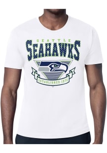 Starter Seattle Seahawks White Mesh 80s Logo Short Sleeve T Shirt