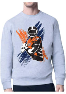Starter Denver Broncos Mens Grey Player Long Sleeve Crew Sweatshirt