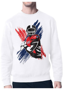 Starter New England Patriots Mens White Player Long Sleeve Crew Sweatshirt