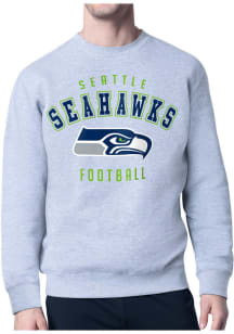 Starter Seattle Seahawks Mens Grey Logo Long Sleeve Crew Sweatshirt