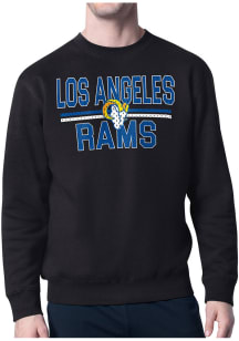 Starter Los Angeles Rams Mens Black Mesh Logo Long Sleeve Crew Sweatshirt