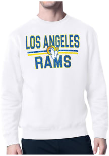 Starter Los Angeles Rams Mens White Mesh Logo Long Sleeve Crew Sweatshirt